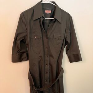 THOMAS PINK forest green shirt dress US12